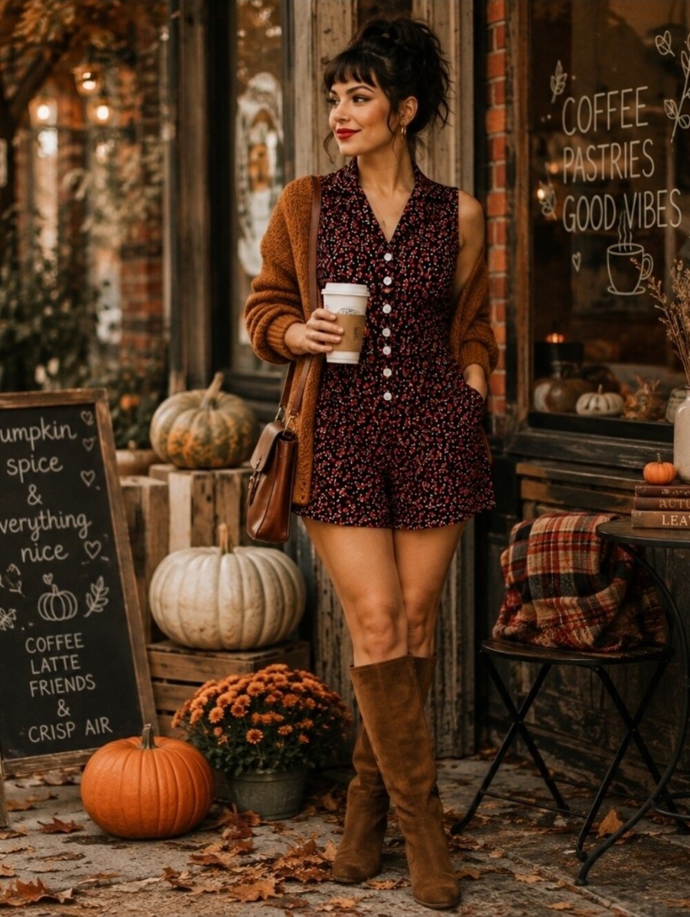 Vtg Meg Lauren Cherry Print Romper M 90s Rayon Summer Fall Rockabilly Playsuit